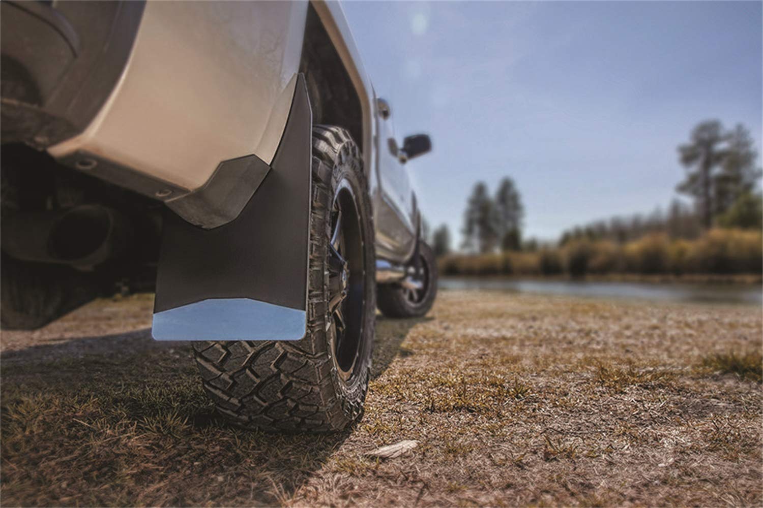Universal Husky Liners - Mud Flaps 14" Wide - Stainless Steel Weight - Black | 17151