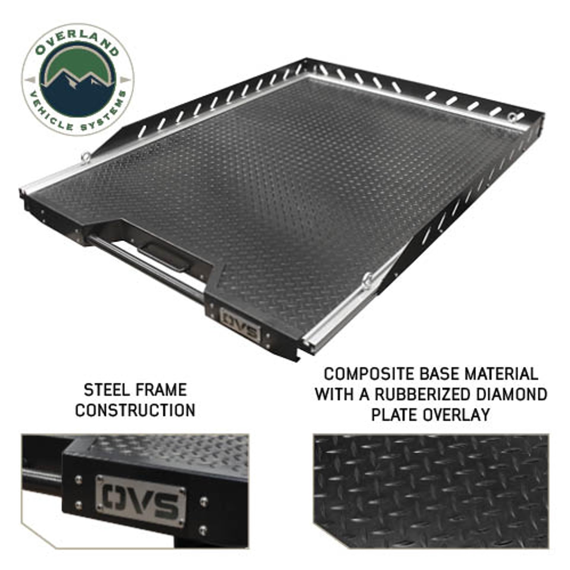 Overland Vehicle Systems Bed Extension for Trucks Pick Up - 75% Extension and Supports up to 1250 lbs - Steel Frame Construction - Universally Sized (Mid-Size Truck - Short Bed - 5.0 ft. Length)