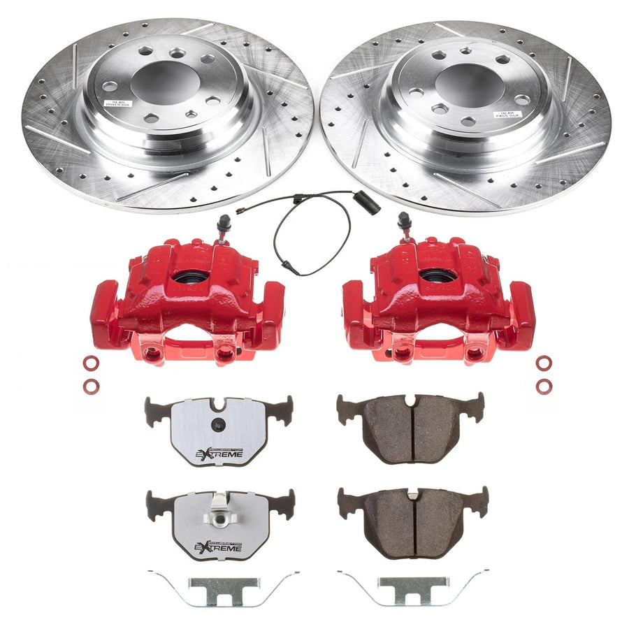 Power Stop Z26 KC5711-26 Rear Brake Kit-Drilled/Slotted Rotors, Carbon Ceramic Brake Pads & Calipers For BMW 740i 1995, BMW 740i 1997-2001, BMW 740iL 1995-2001 [Model Specific]