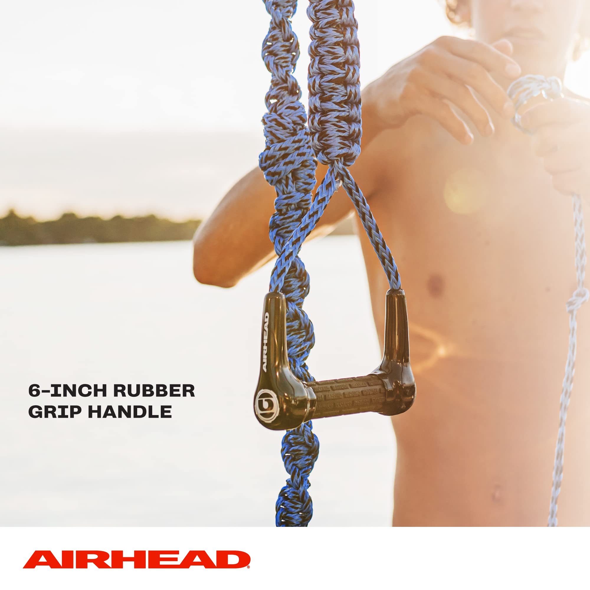 Spiral Braid Airhead Wakesurf Rope, 3 Sections, 16-Feet