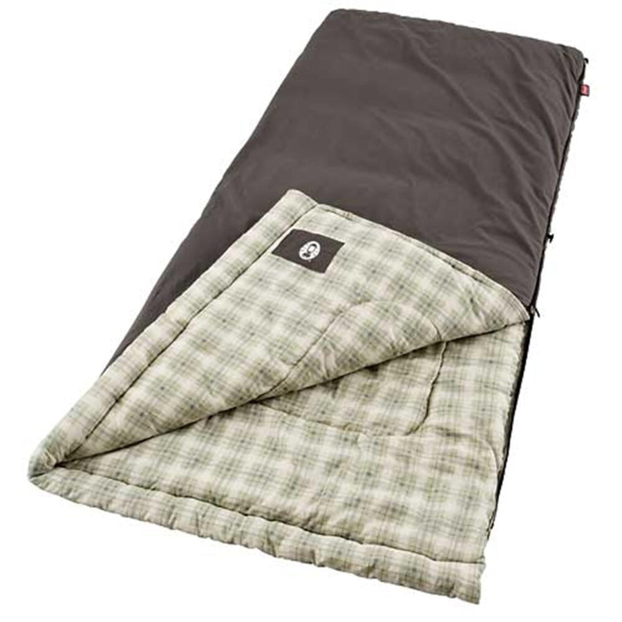 Coleman Big & Tall Heritage 10°F Flannel Sleeping Bag, XL Sleeping Bag Fits Adults up to 6ft 7in Tall, Machine Washable, Great for Camping, Hunting, Guests, & More