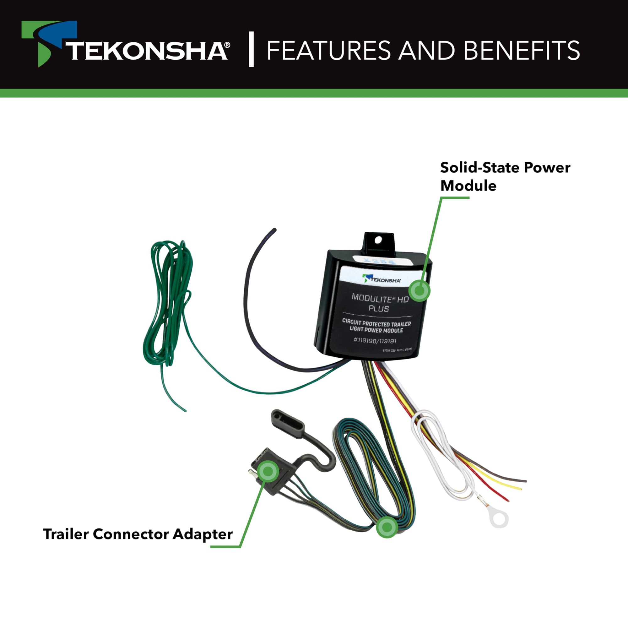 Tekonsha ModuLite HD Plus Protector w/Integrated Circuit & Overload Protection Trailer Light Power Module 119190
