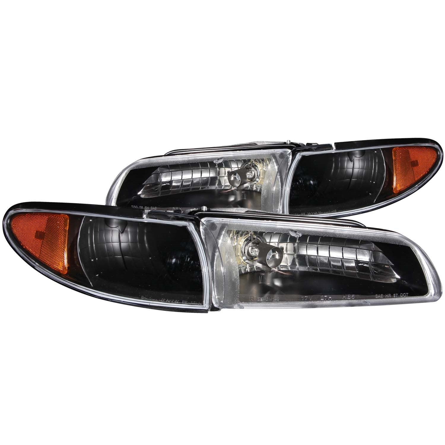 Pontiac Grand Prix Anzo USA 121201 Black Clear Headlight Assembly - (Sold in Pairs)