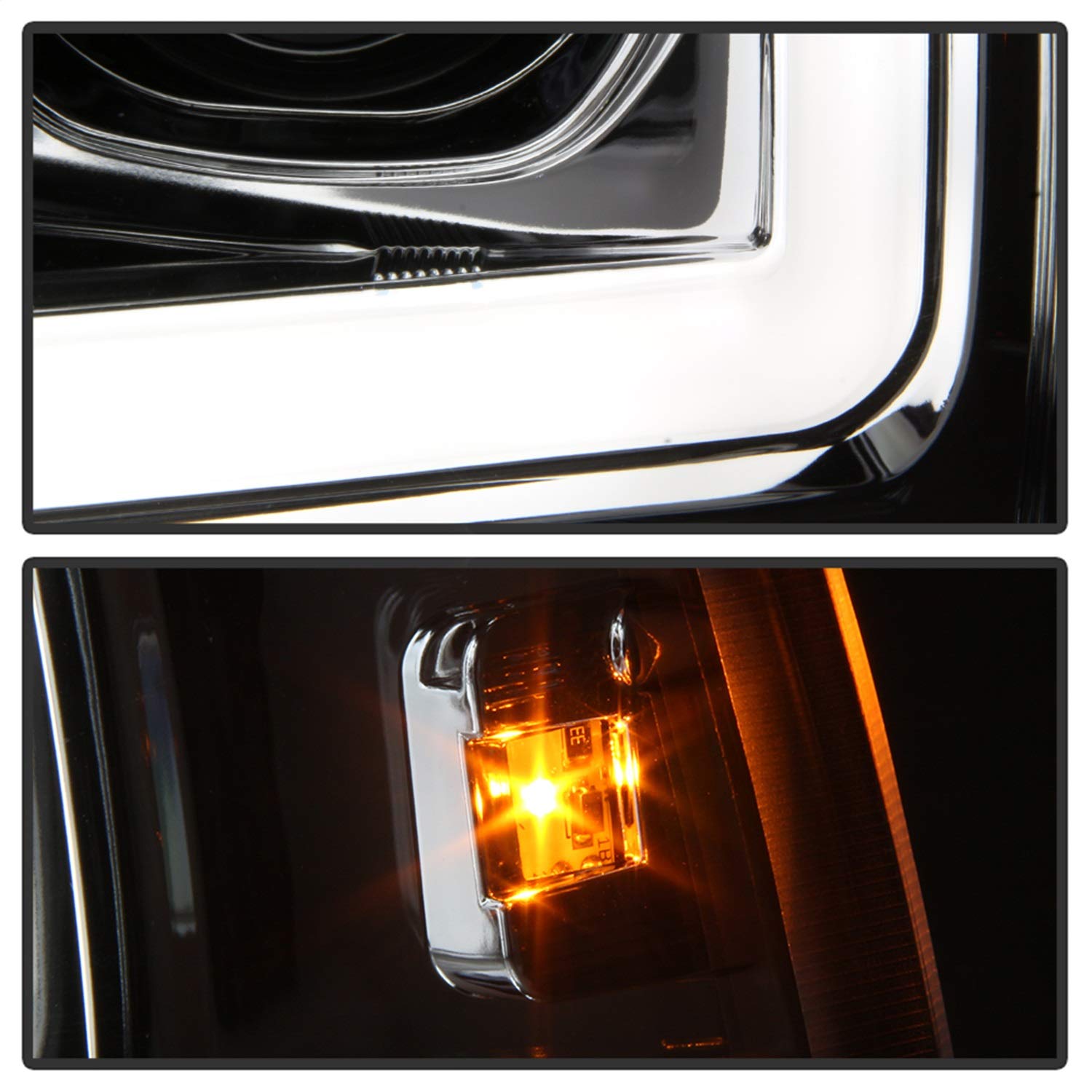 Ford F250 Super Duty 99-04 / Ford Excursion 00-04 Spyder 5084675 1PC Light Bar Projector Headlights - Chrome