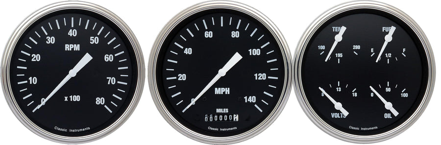 Hot Rod Series Classic Instruments HR53SLF 3 Gauge Package
