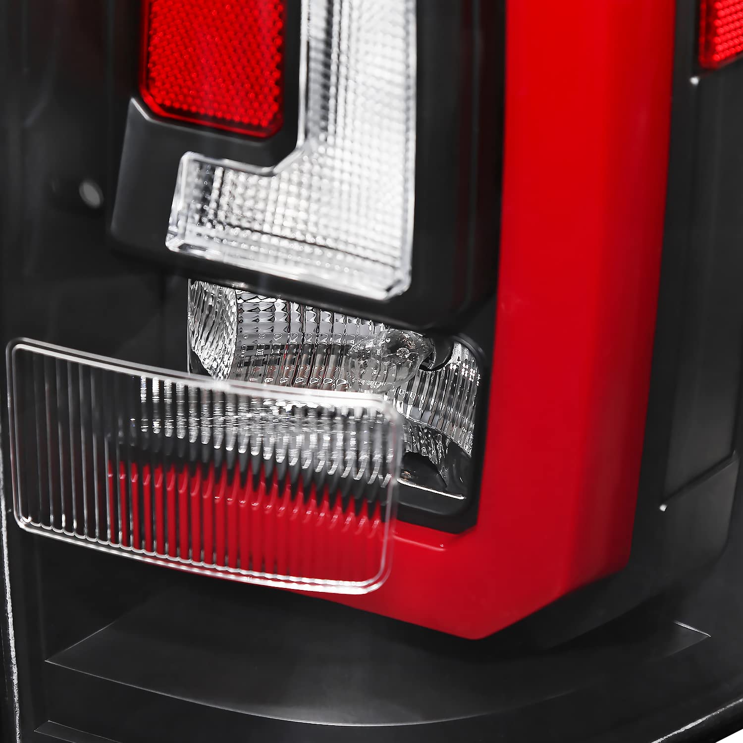 Matte Black SPEC-D TUNING Tail Lights w/Red LED Sequential Turn Signals and Startup Animation Compatible with 2007-2014 Chevy Tahoe, Suburban, GMC Yukon/Denali/XL, Left + Right Pair Assembly