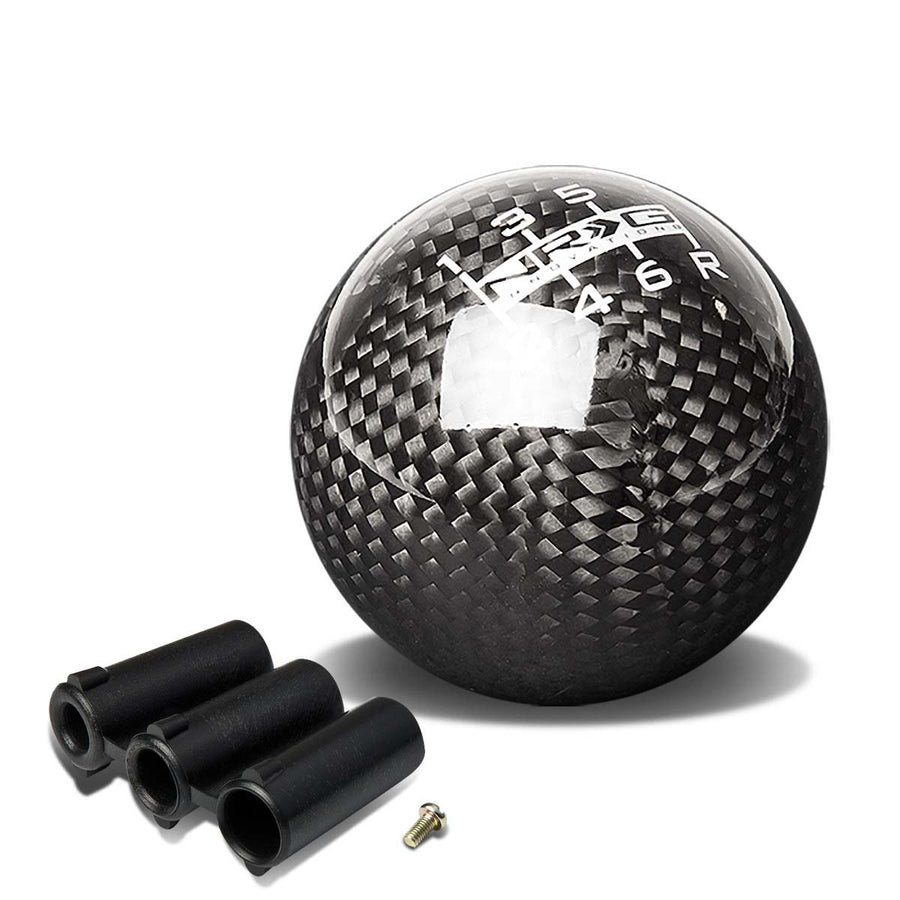 Black Carbon Fiber NRG Universal Ball Style Shift Knob - 6 Speed Pattern