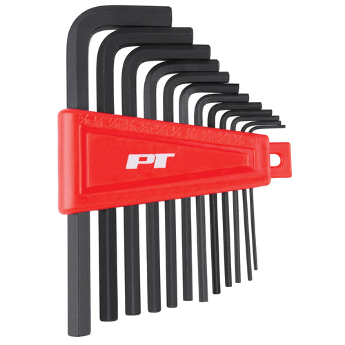 12-Piece Performance Tool W1391 Long Arm Hex Key Set - Heat Treated Alloy Steel, Includes Plastic Holder for Storage, SAE Sizes: 050-5/16-Inch