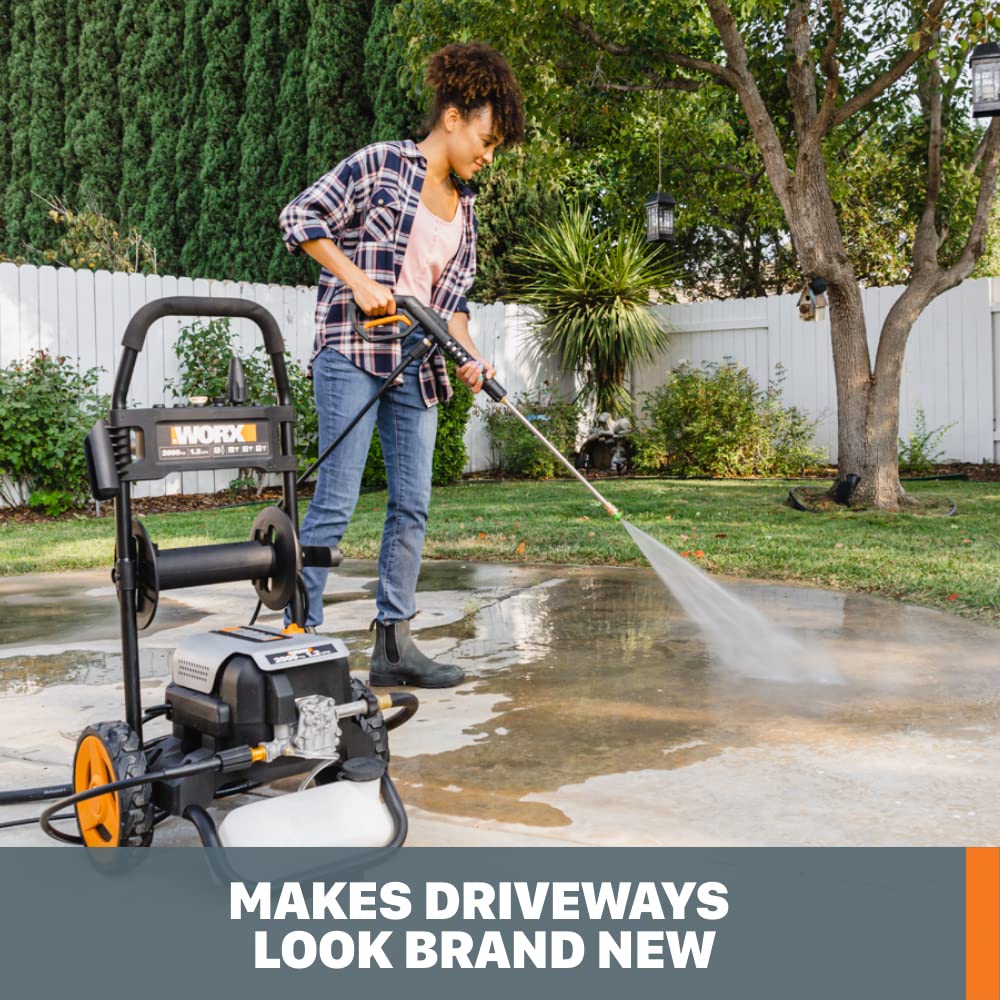Electric Pressure Washer Worx 13 Amp 2200 PSI with Rolling Cart and 4 Nozzles -WG607