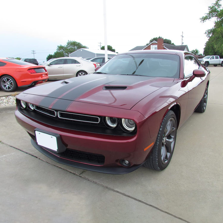 Matte Black Spec-D Tuning Front Bumper Lip Spoiler Splitter 3PC Compatible with Dodge Challenger SXT 2015-2021