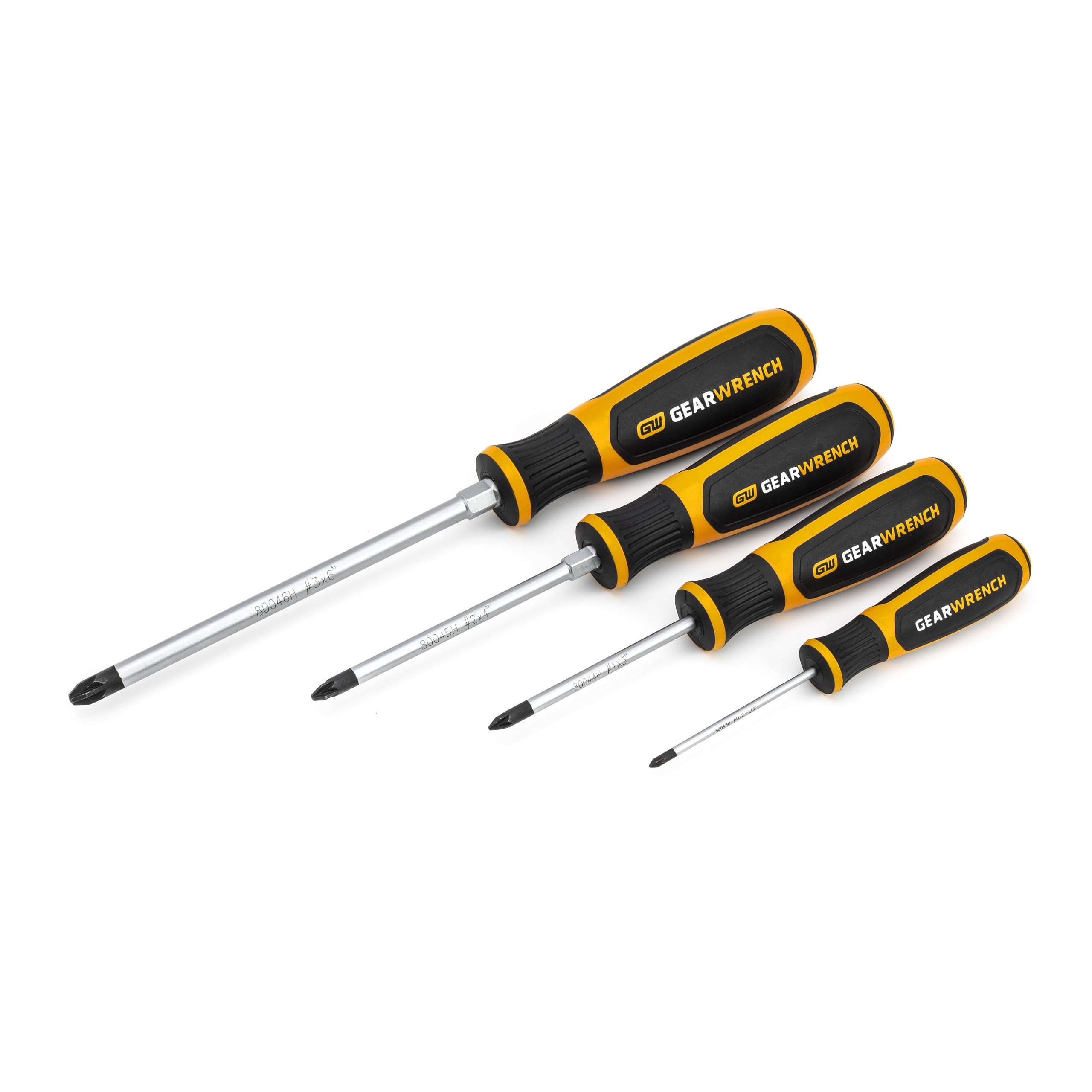 4 Pc. GEARWRENCH Pozidriv Dual Material Screwdriver Set - 80061H