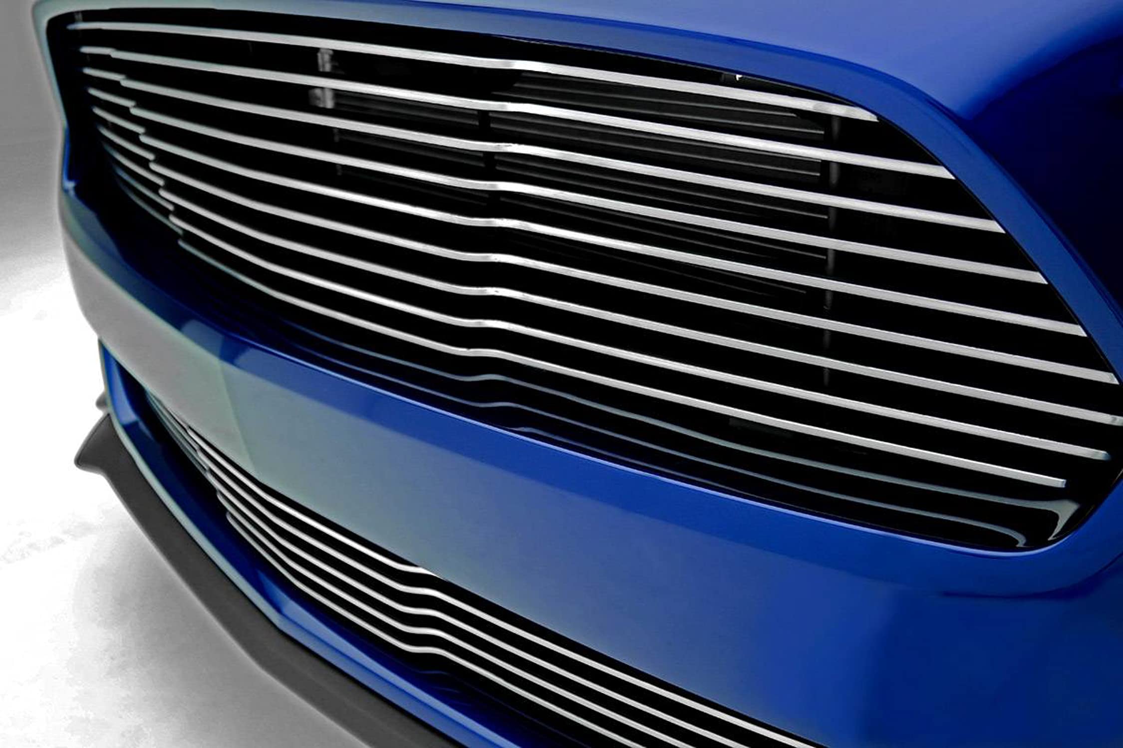 2015-2017 Mustang GT T-Rex Grilles Laser Billet Grille, Polished, 1 Pc, Replacement - PN #6215300