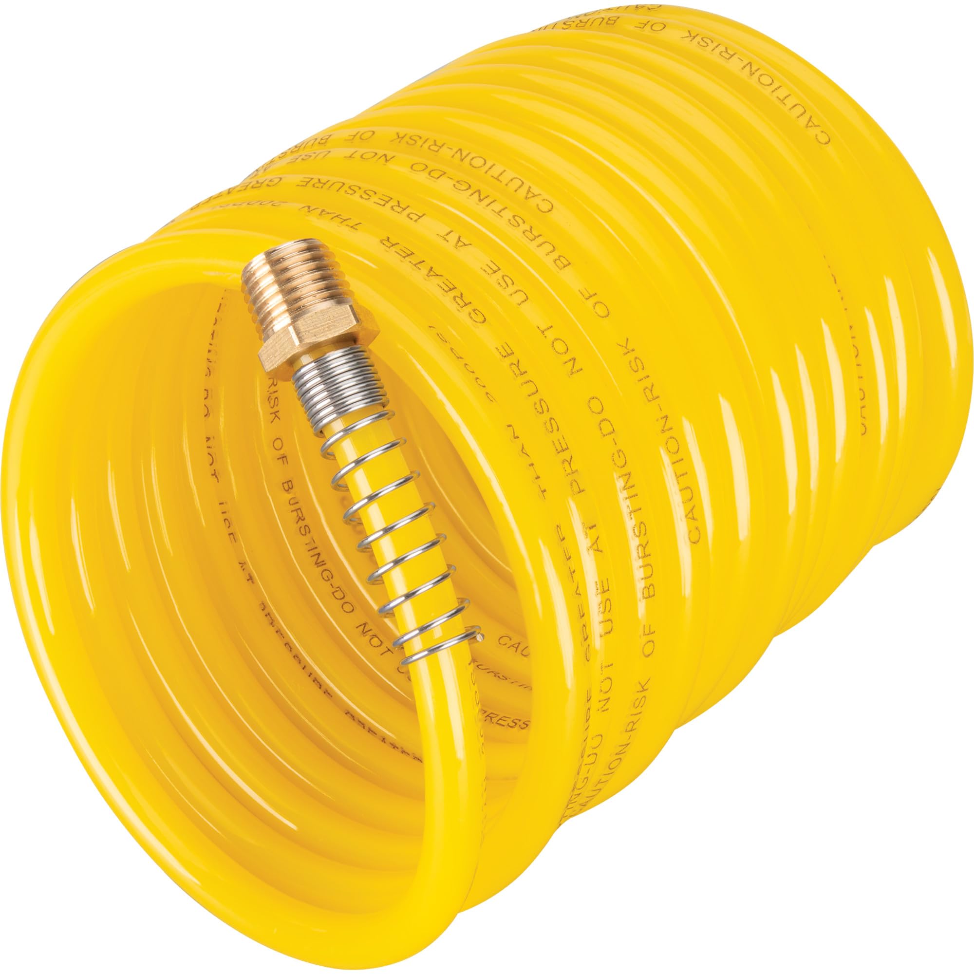 1/4 In. Performance Tool 1535 x 10 Ft. Recoil Air Hose, NPT Fittings, Spring Guards, Rated up to 200 PSI, Yellow