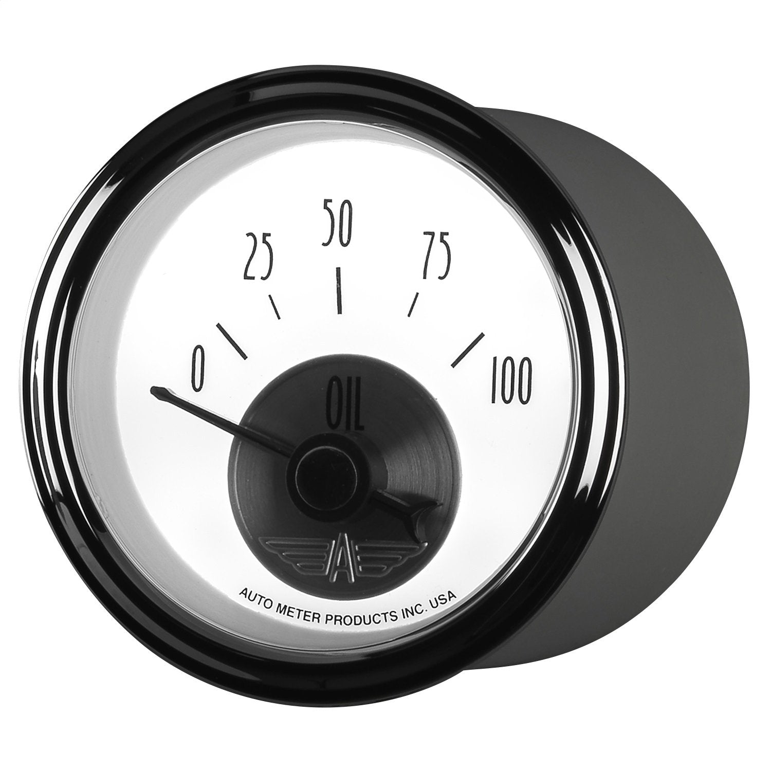 2-1/16" Electric Oil Pressure Gauge Auto Meter 2026 Prestige Pearl (0-100 PSI, 52.4mm)