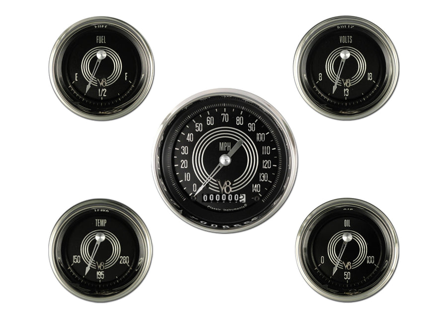 V8SR00SHC Classic Instruments V8 Speedster Six Gauge Set
