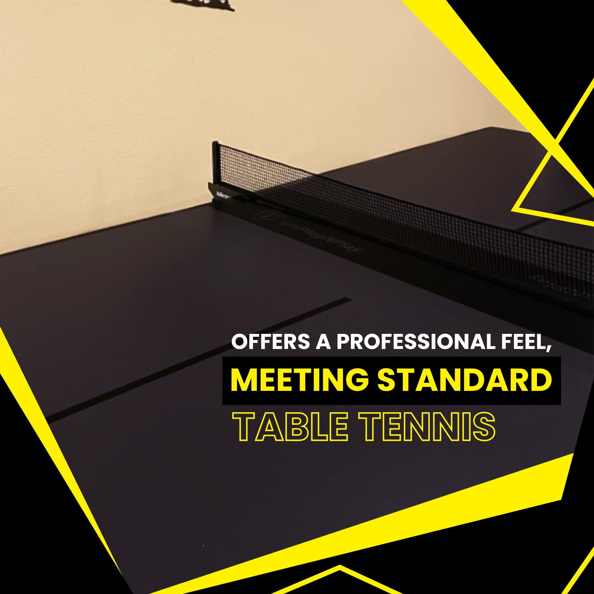 Ping Pong Table Killerspin MyT 415X Mega, Foldable Table for Table Tennis, Portable Ping Pong Table Set with Built-in Paddle and Ball Storage, 25mm MDF Board Pingpongball Table, Jet Black Color