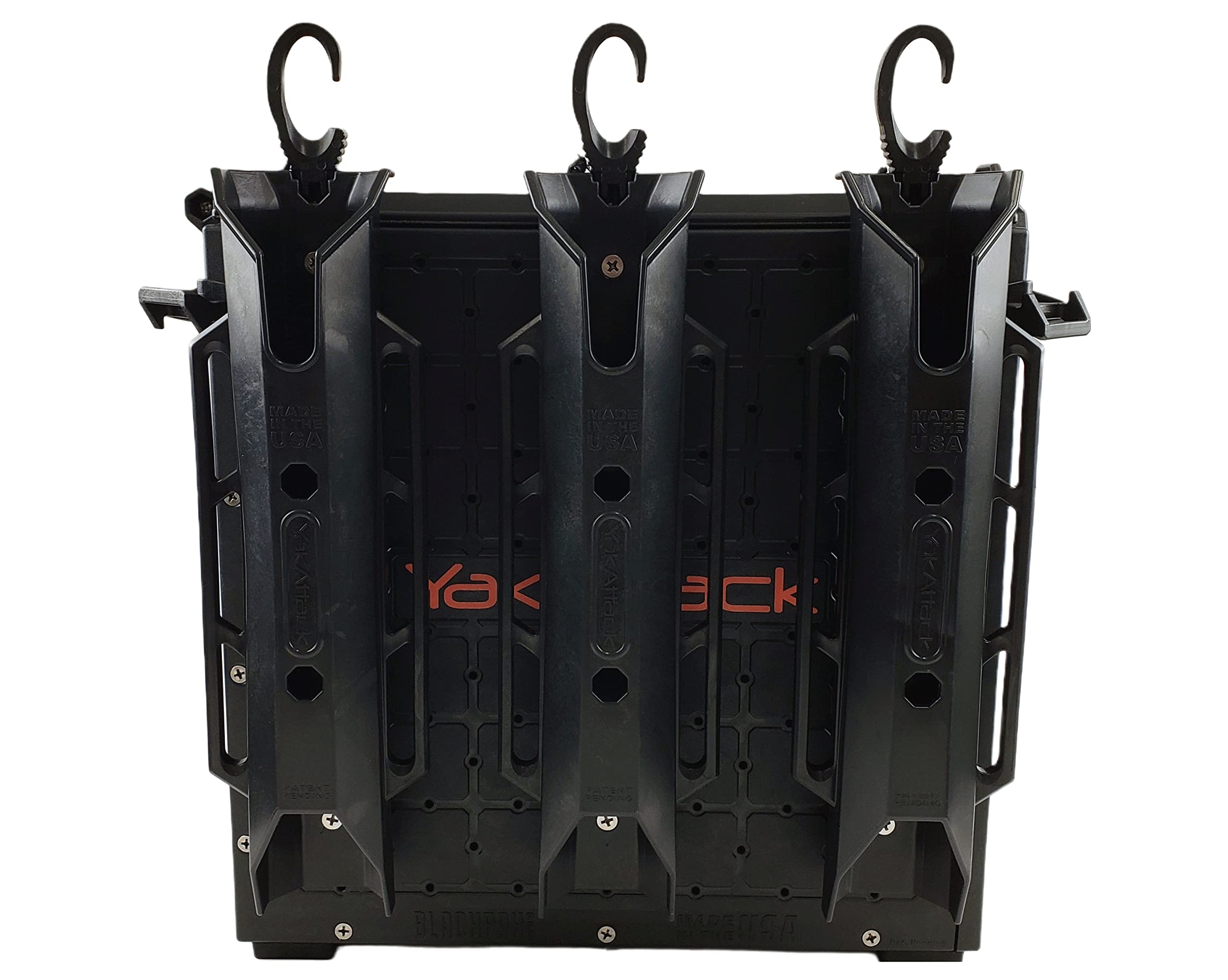 YakAttack Fishing Crate BlackPak Pro 13" x 13" with 3 Rod Holders - Black | Compact Tackle Storage Box & Gear Organizer for Kayaks | Lightweight, Durable & Customizable Marine Accessory | Made in USA