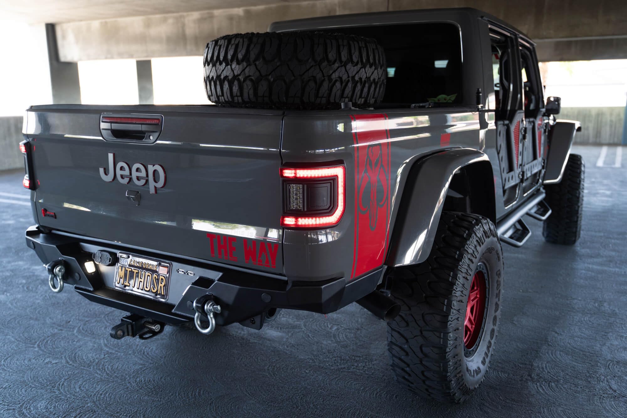 FS-15 Series DV8 Offroad Rear Bumper for the 2020-2025 Jeep Gladiator JT | 1” Thick Mounts for ¾” D-Ring Shackles with ⅞” Pins | Mount for OEM Trailer Wiring Harness & Connector