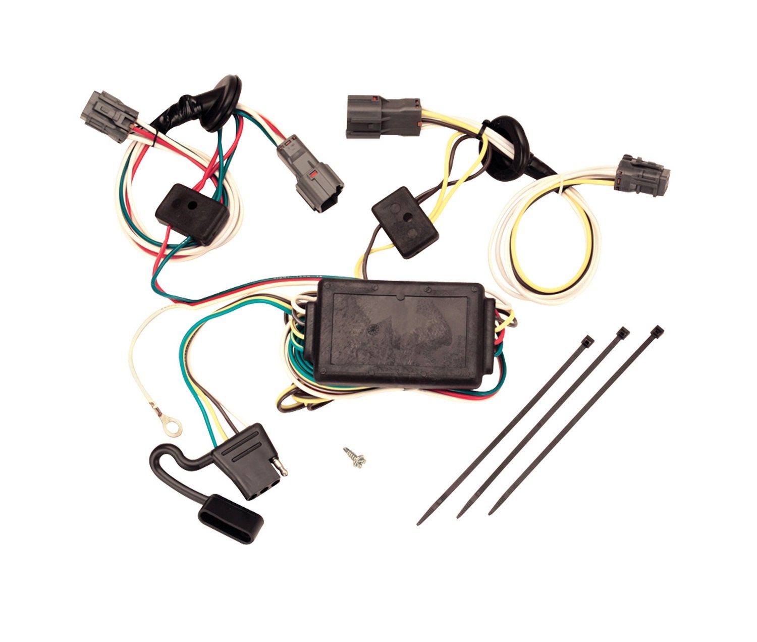 TEKONSHA T-One® T-Connector Harness, 4-Way Flat, w/Circuit Protected Converter, Compatable with 2005-2009 Hyundai Tucson, Black 118397