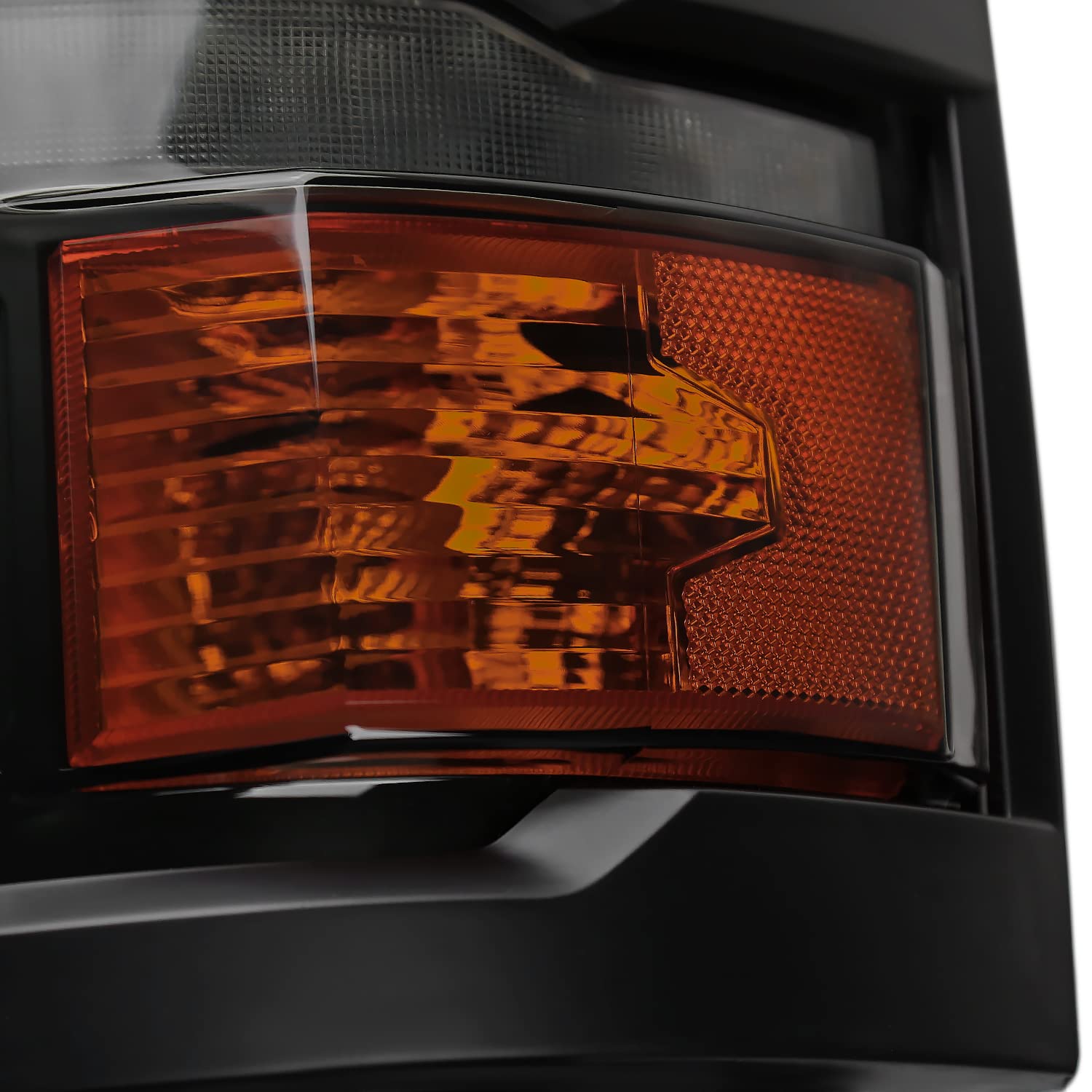 Black Smoke SPEC-D TUNING w/Black Trim Projector Headlights w/Sequential Switchback LED Strip and Startup Animation Compatible with 2014-2015 Chevy Silverado 1500, Left + Right Pair Headlamps