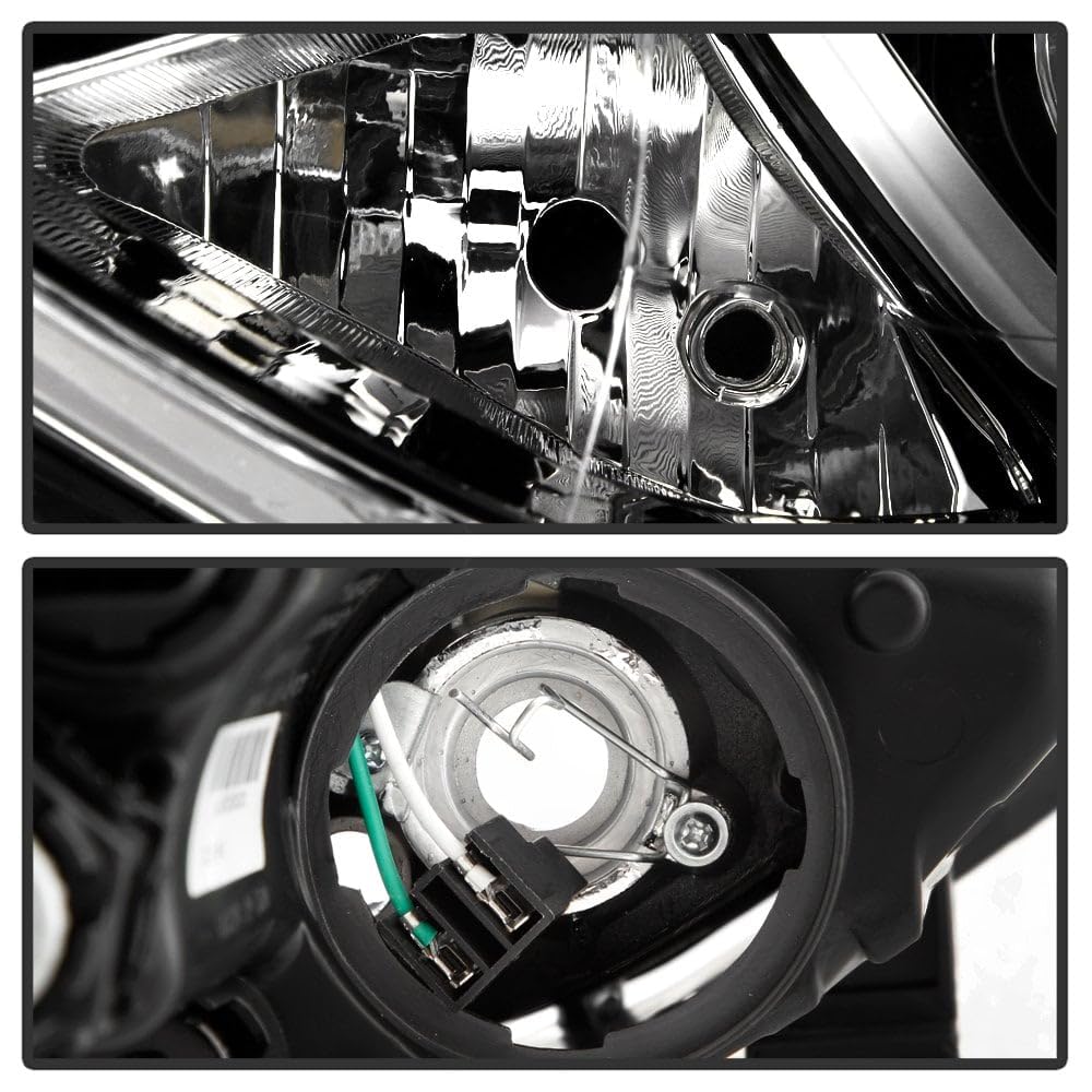 Hyundai Elantra 11-16 Spyder (xTune) Halogen w/LED DRL Headlight - Low Beam-HB3(Included) ; High Beam-H7(Included) ; Signal-PY21W(Included) - Black