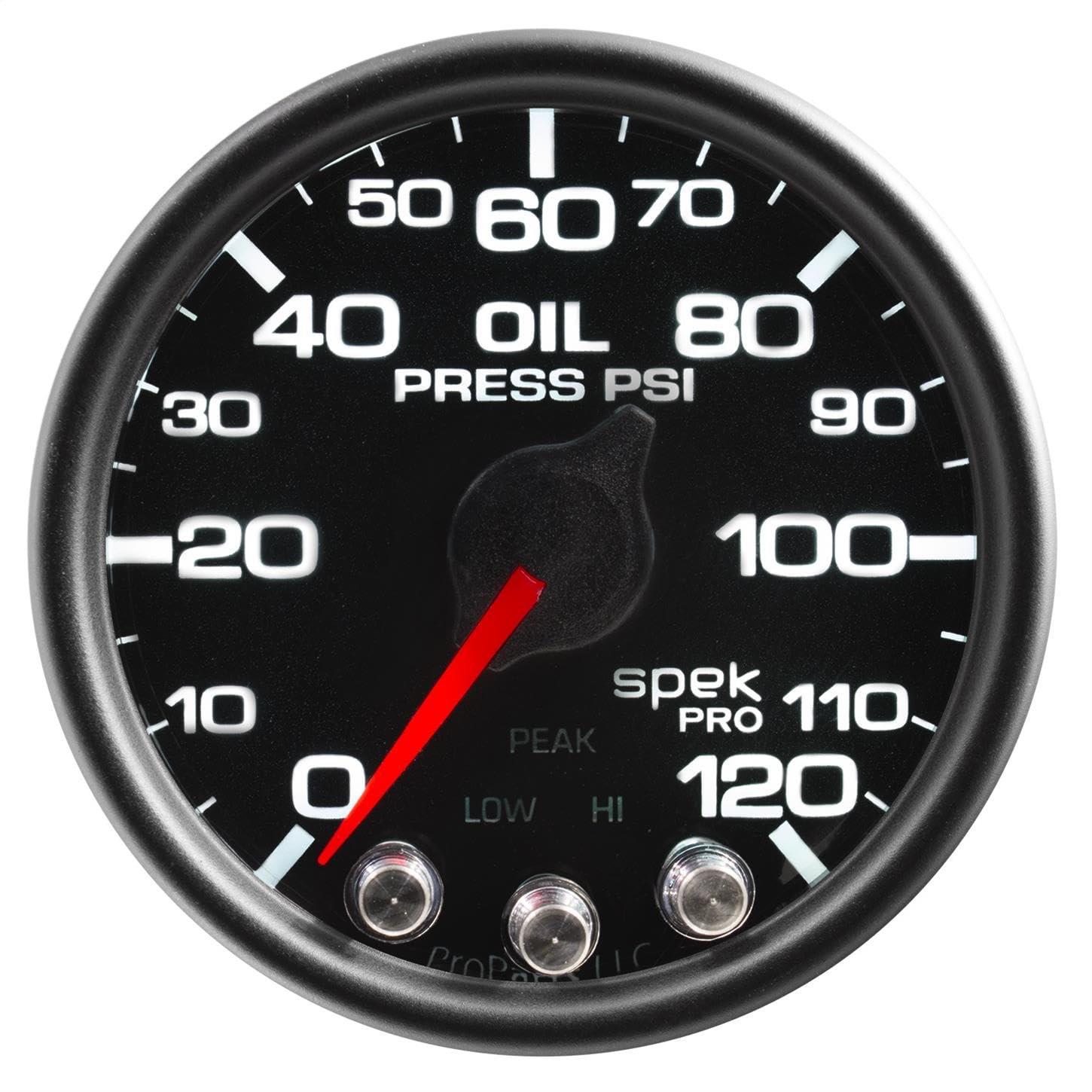 Gauge AUTO METER P32532 Oil Pressure (Spek-Pro 2 1/16", 120Psi, Stepper Motorwith Peak & Warn, Blk/Blk, Spek-Pro)