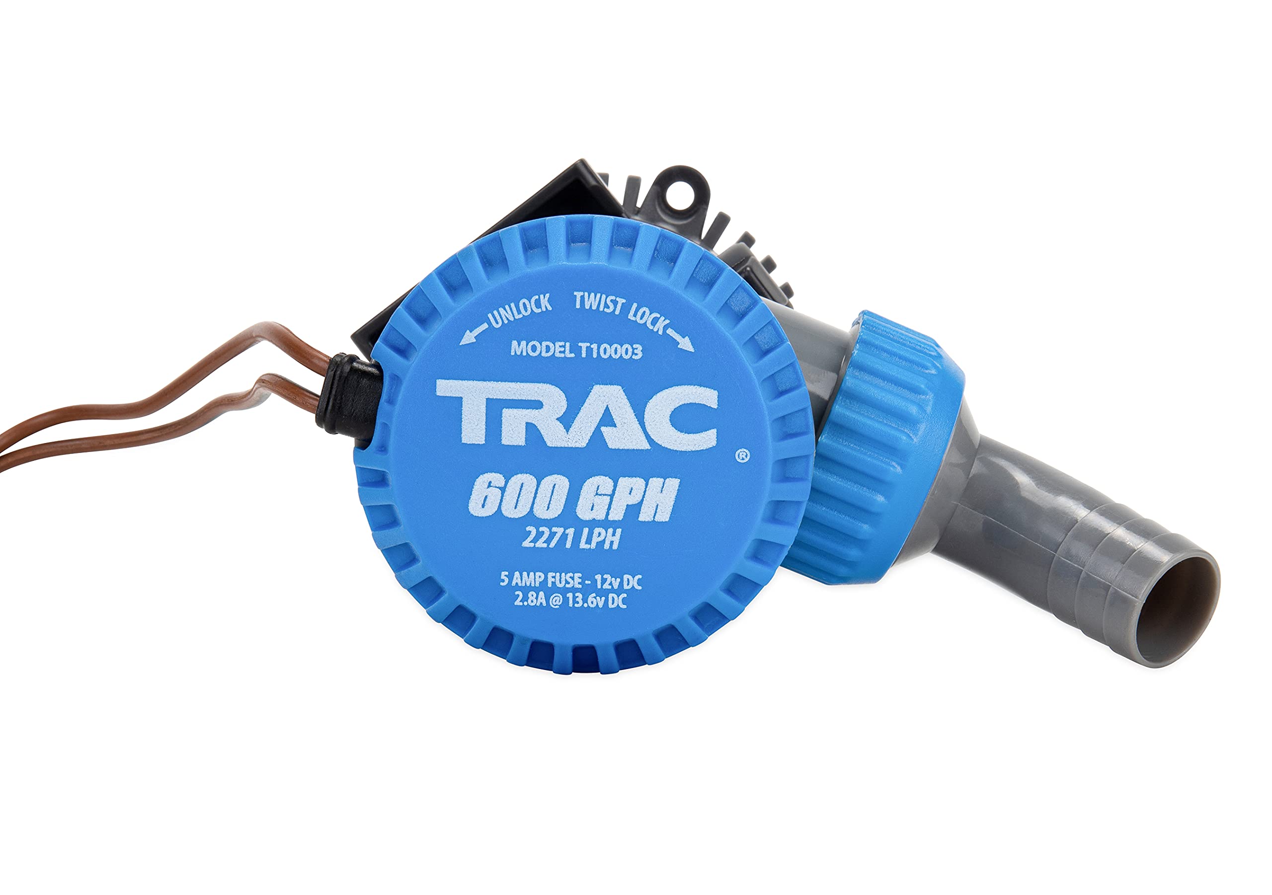 600 GPH Trac Outdoors Bilge Pump - Ideal for All Watercraft - Designed for Easy Installation and Retrofitting (69300)