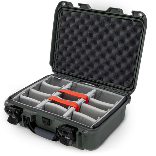 Waterproof Hard Case Nanuk 920 with Padded Dividers - Olive