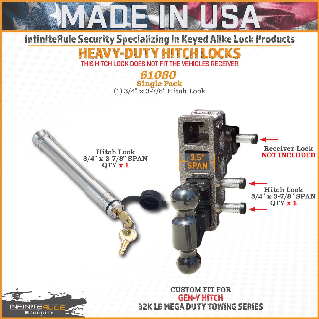 Hitch Lock for Gen-Y Mega Duty 32K LB Series | 61080 - Fits Adjustable Ball Mount Only - Does NOT FIT Vehicle Receiver