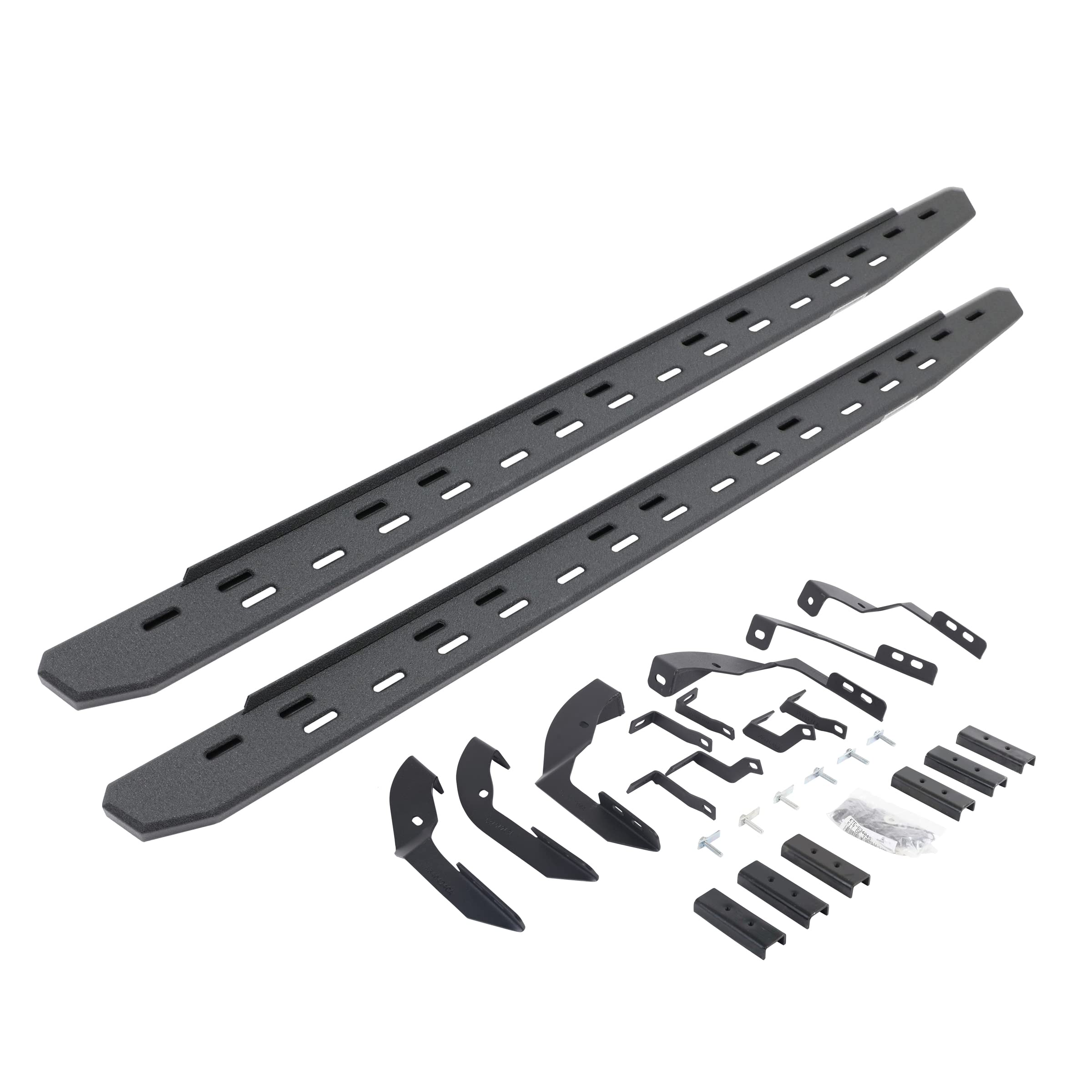 Go Rhino Slim RB30 Running Boards & Brackets | Galvanized Steel, Protective Bedliner Coating | 69604280ST | Fits 2015-2019 Chevrolet Silverado/GMC Sierra 2500/3500HD Double Cab (See Description)