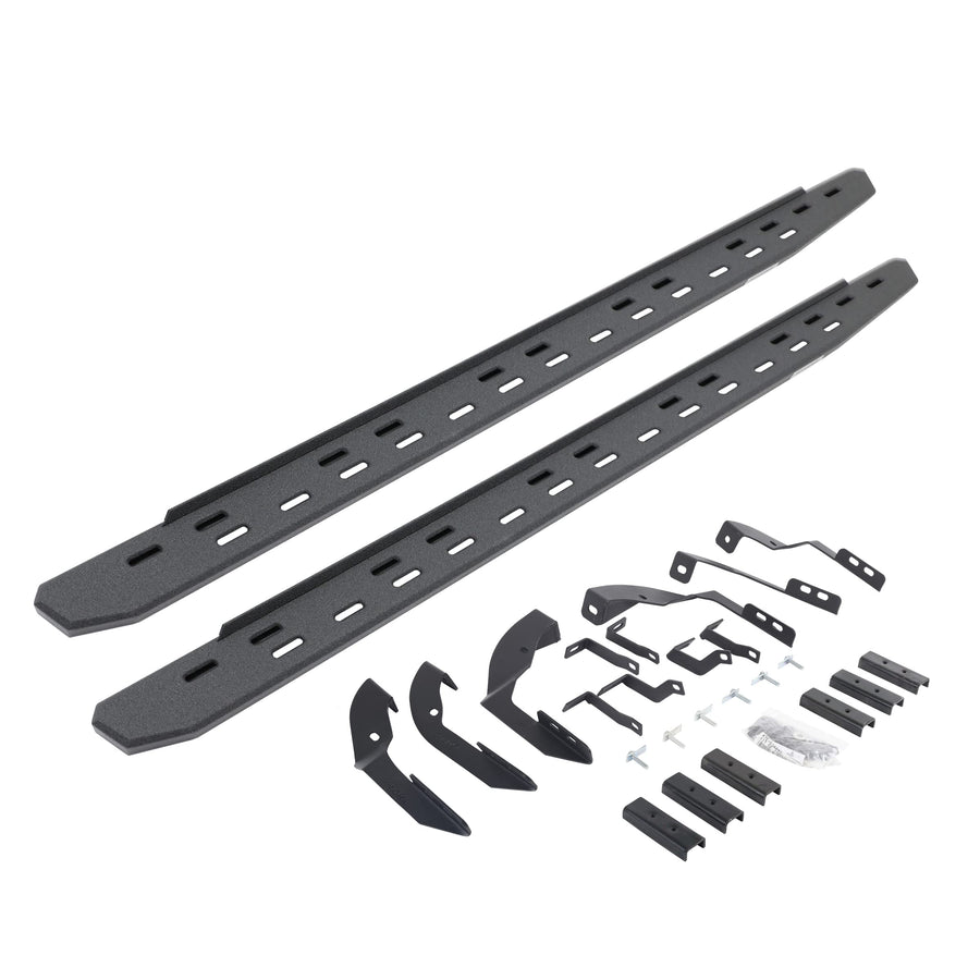 Go Rhino Slim RB30 Running Boards & Brackets | Galvanized Steel, Protective Bedliner Coating | 69604280ST | Fits 2015-2019 Chevrolet Silverado/GMC Sierra 2500/3500HD Double Cab (See Description)