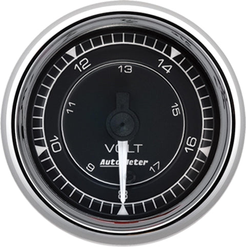 Auto Meter Voltmeter Gauge 9791, 8-18V, Digital Stepper, Chrono Chrome