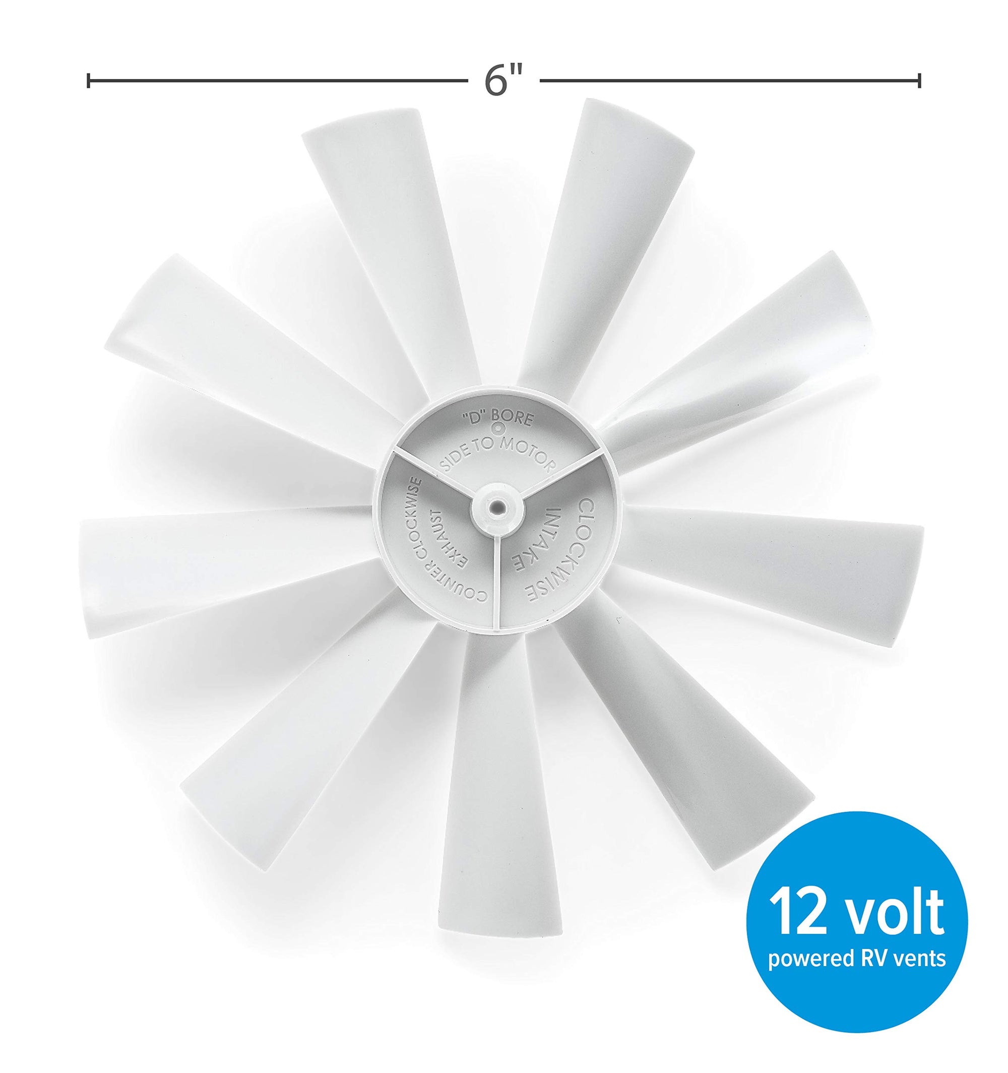 Replacement Camco 40428 RV Vent Inverse Fan Blade, White