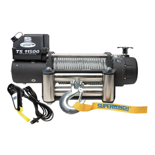 Tiger Shark Superwinch 1511200 11.5, 12 VDC winch, 11,500 lb/5,216 kg capacity with roller fairlead