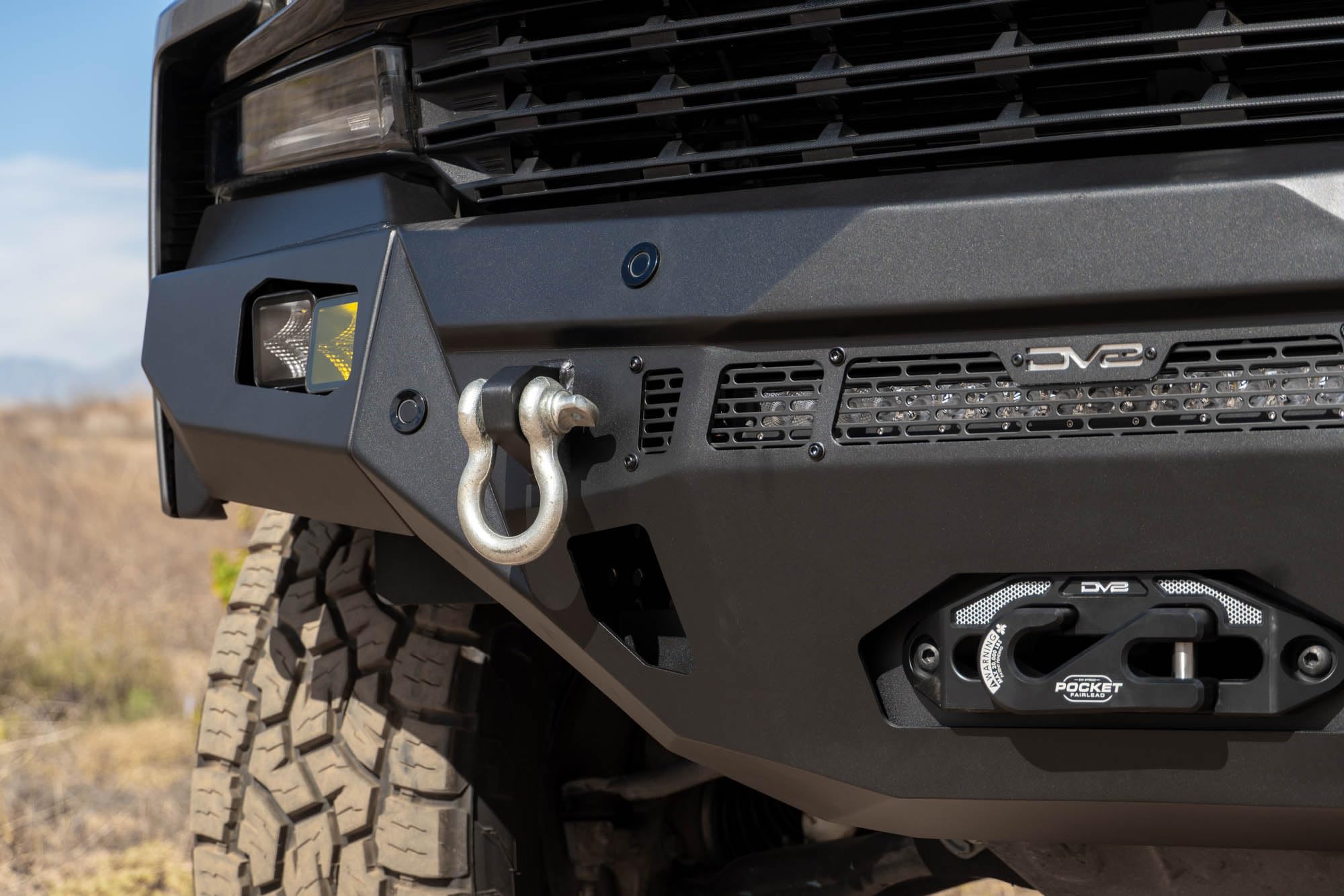 Offroad DV8 Spec Series Front Bumper for the 2019-2021 Chevy Silverado 1500 | Retains Parking Sensors | (2) Dual 3” Pod Light Mounts | 20” Light Bar Mount | D-Ring Mounts