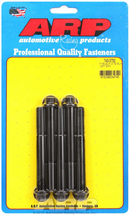 ARP 3.750in 7/16in - 20 Black Oxide Bolts (5/pkg)