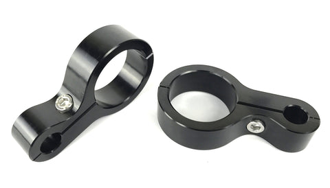 6061 T6 Aluminum Fleece Performance - 1/2in Routing Hole 1.5in Roll Bar Clamp - Black Anodized (FPE-RBC-1.5-0.5)