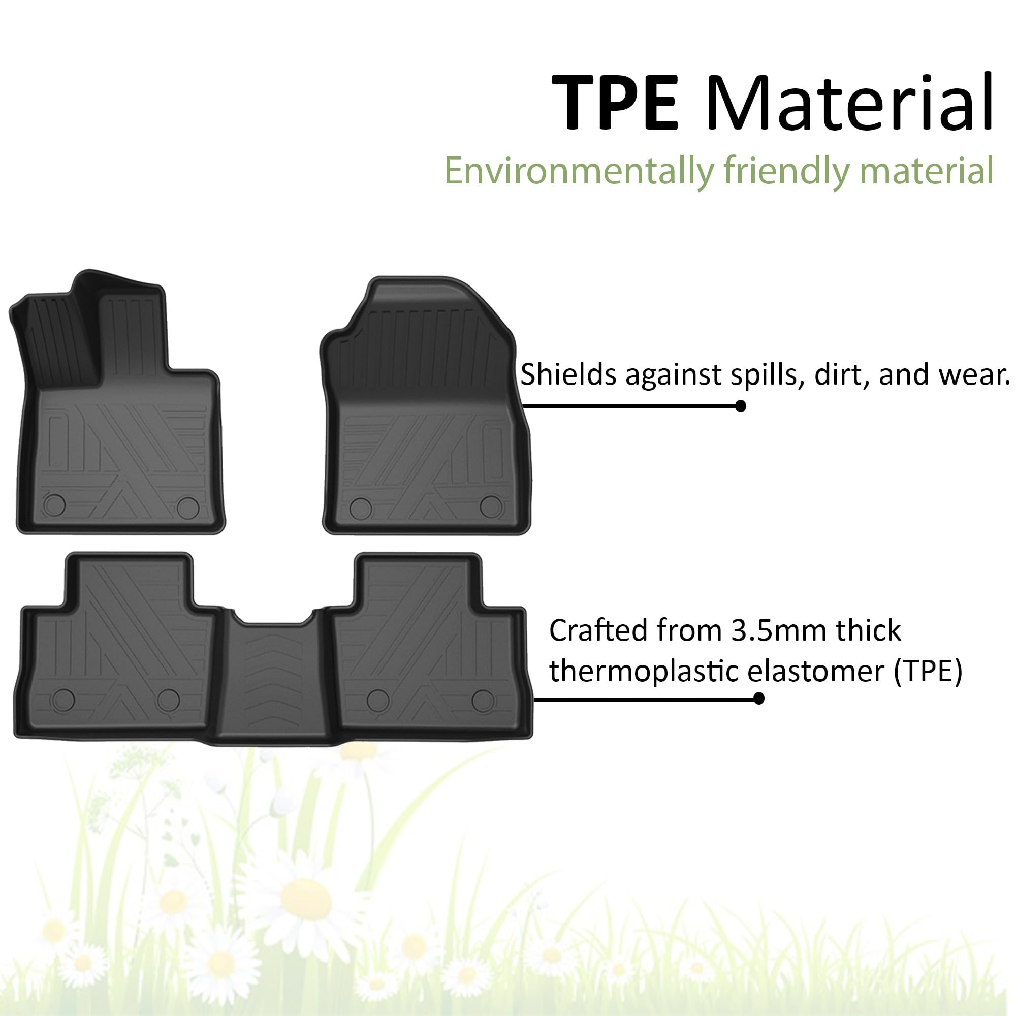 TOTALINER Black Horse Heavy Duty Floor Mat Anti-Skid Black 1.37'' Thickness Compatible with 2019-2025 Toyota Rav4-FMTRA19