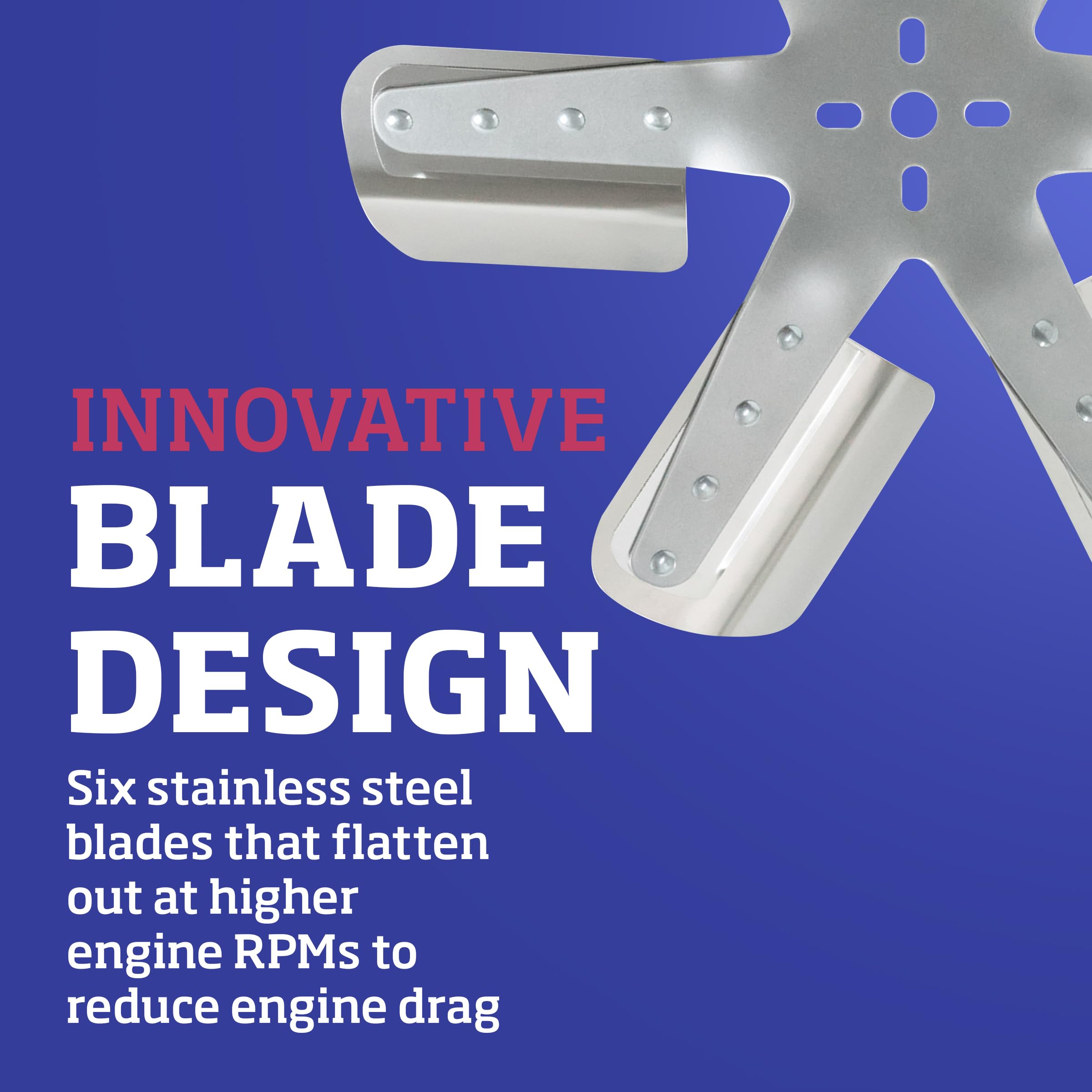 Flex-A-Lite 6-Blade Belt-Driven Silver Flex Fan Electric Fan, Puller Fan (2018), Car Accessories, 18 Inches