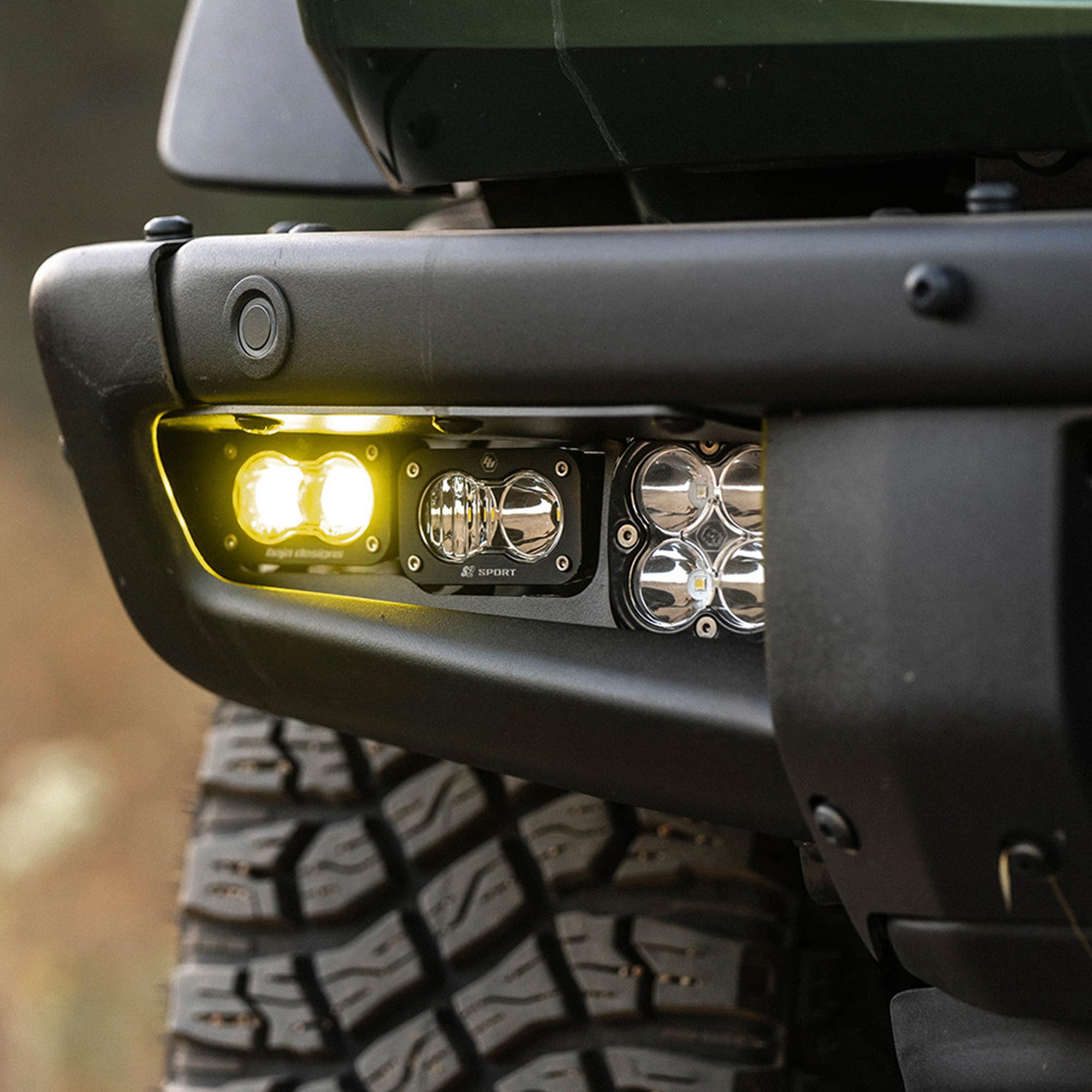 Baja Designs S2 Fog Pocket Kit SAE PRO for Ford Bronco 2021+ Steel Bumper, 6 PCS LED (Amber)