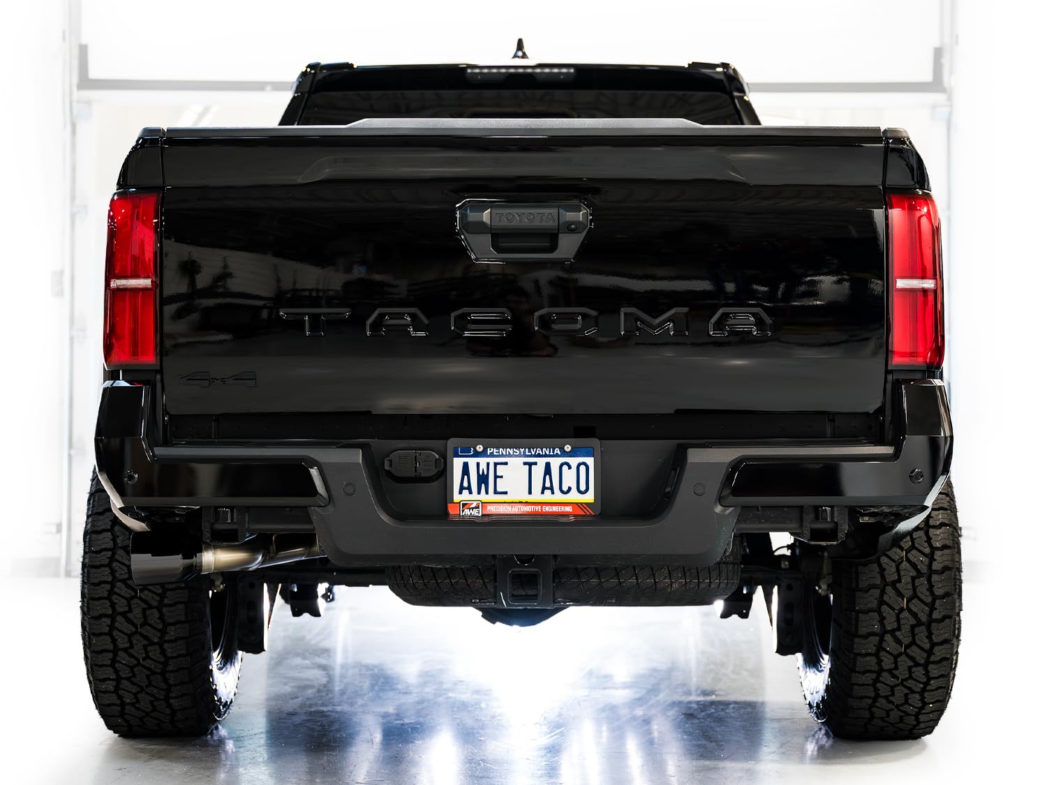 AWE Exhaust 0FG for 4th Gen Toyota Tacoma - Dual Diamond Black Tips