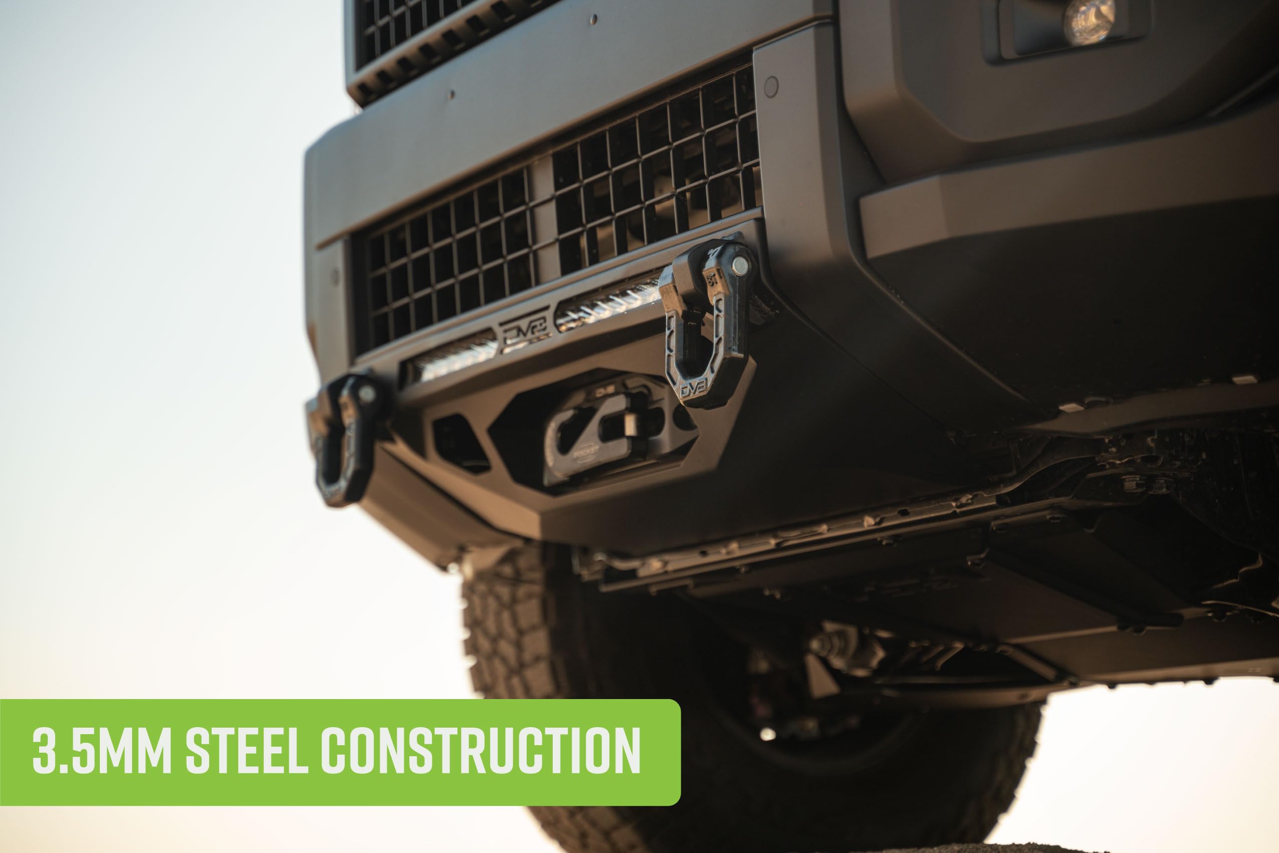 Front Skid Plate DV8 Offroad for 2024-2025 Toyota Land Cruiser | Protects Bottom of Engine & Intercooler | Installs to 4 Mounting Points for a Sturdy Design | Micro-Texture Black Powder Coat | Steel