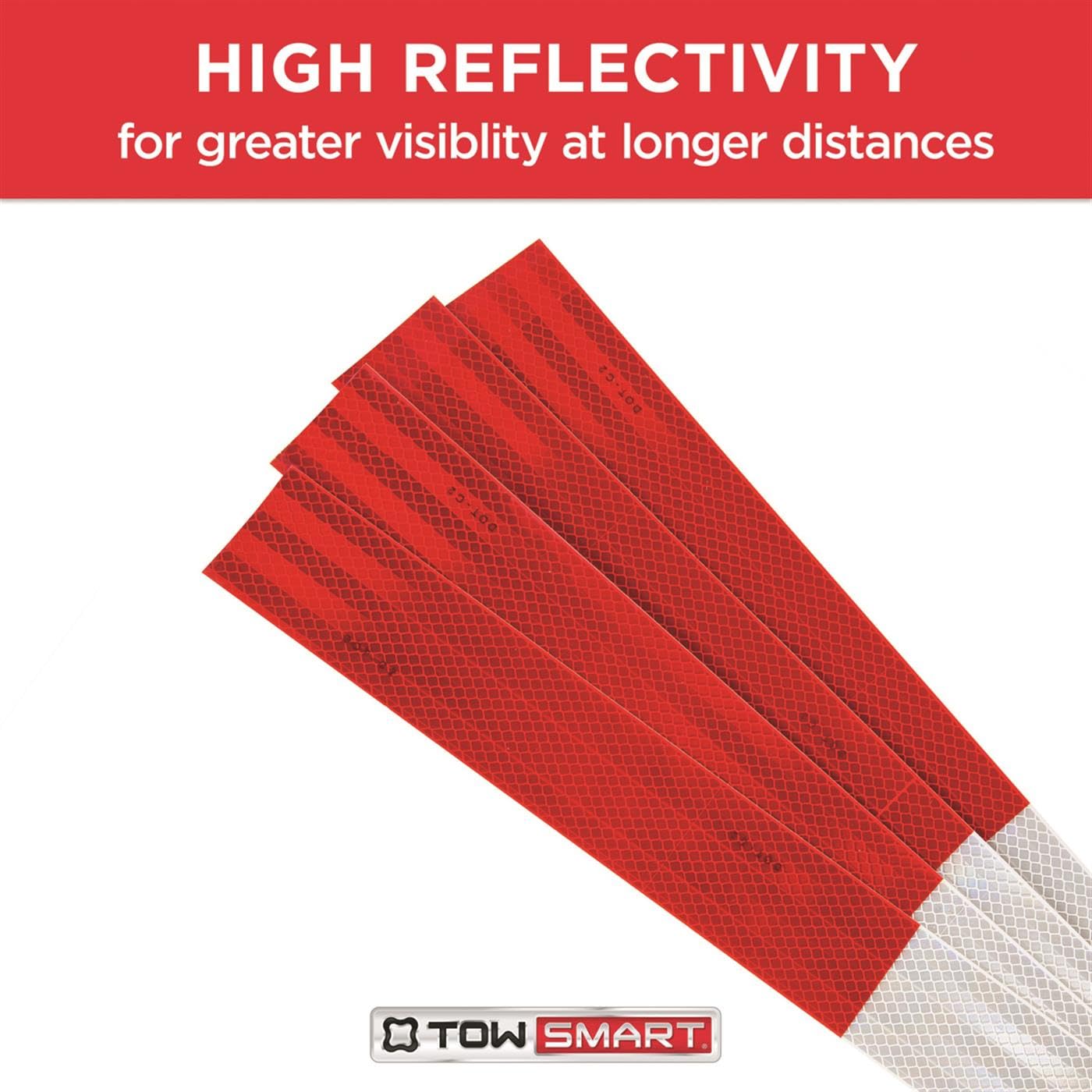 18 in. TOWSMART Red Reflective Strips - 4 Pk