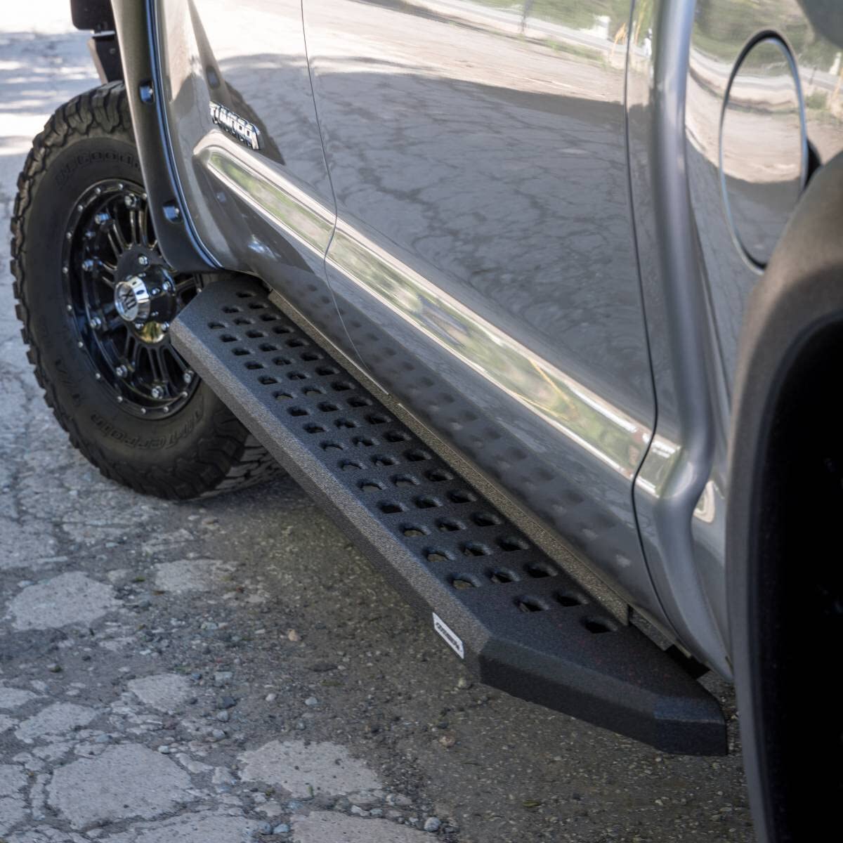 RB20 Running Boards & Brackets Go Rhino | Galvanized Steel, Protective Bedliner Coating | 69404887T | Fits 2019 - 2025 Chevrolet Silverado & GMC Sierra Crew Cab (See description)