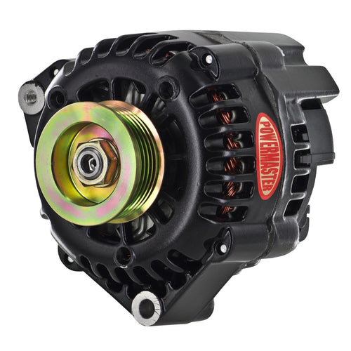 Alt GM CS130D Powermaster Black 165A 6 grv Pulley Offset Left MTG PLFS VR
