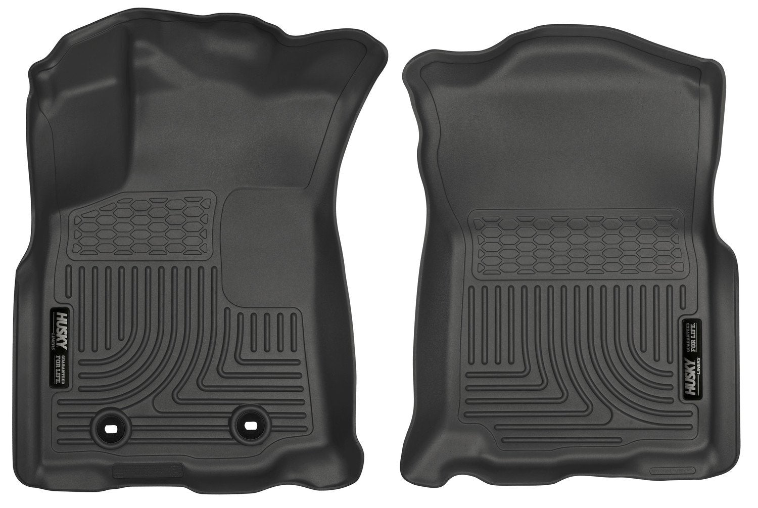 Husky Liners Floor Mats Weatherbeater | Fits 2016-2017 Toyota Tacoma, Double CAB & Access CAB ONLY (Automatic Trans) | Front Row, 2-pc Black - 13951