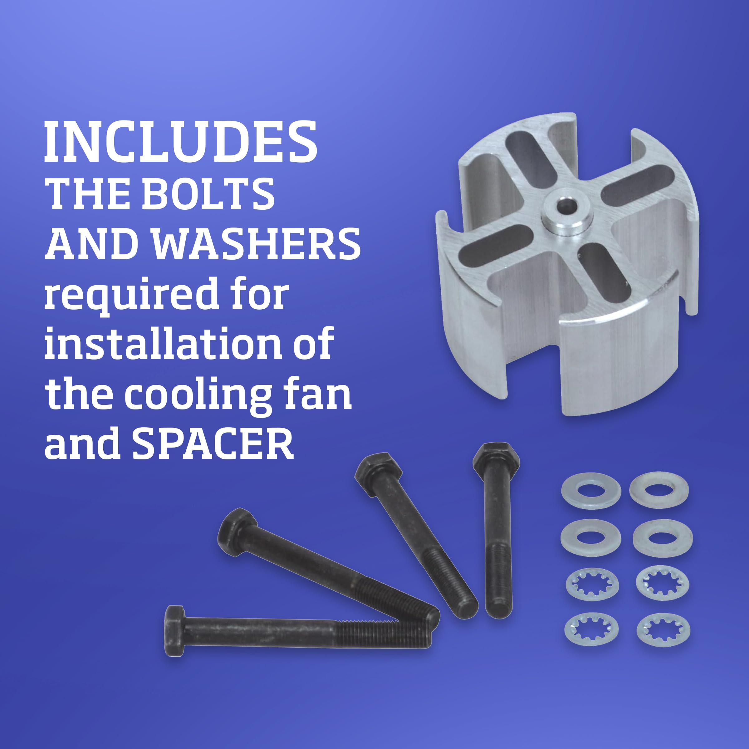 Mill Finish 2 Inch Fan Spacer Kit, Fan Spacer (14556), Car Parts, Silver