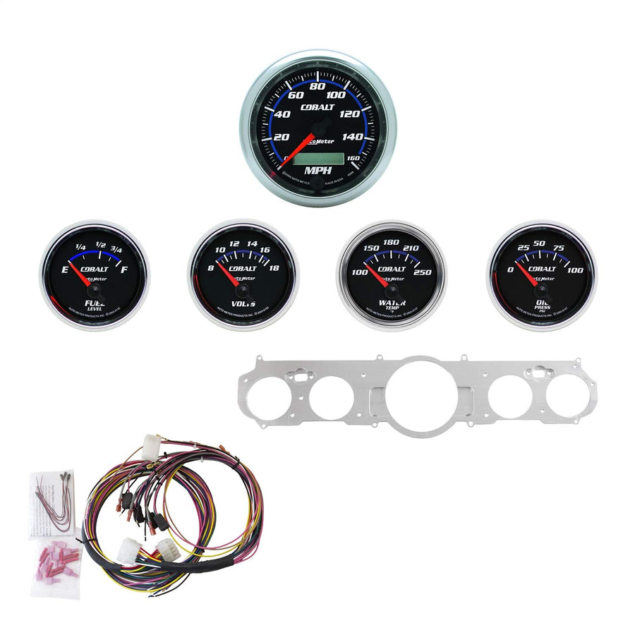 Gauge Kit AutoMeter 7035-CB, 5 Pc, Mustang 65-66, Mph/Fuel/Oilp/Wtmp/Bat, Cb