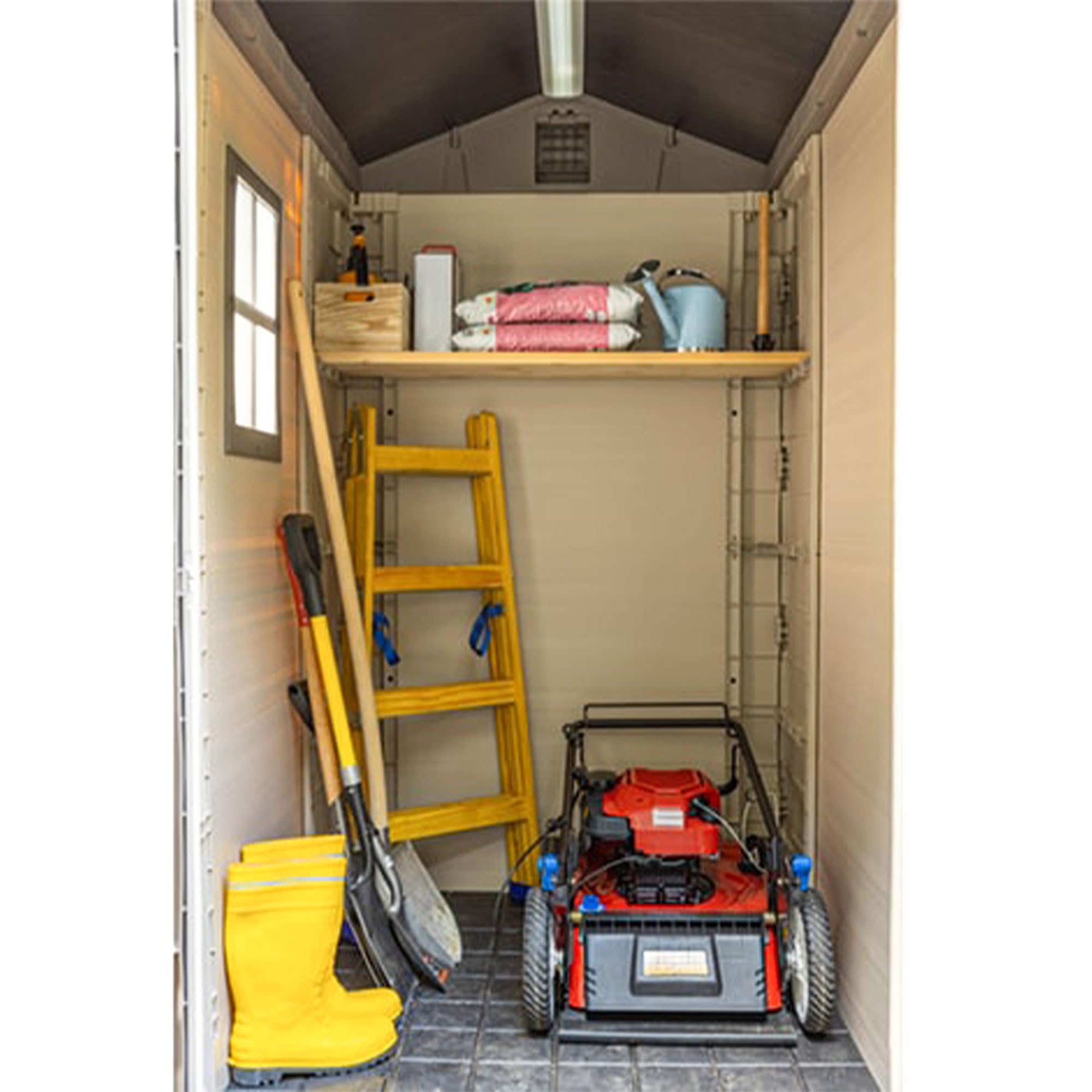Keter 4x6 Factor Outdoor Storage Shed Kit-Perfect to Store Patio Furniture, Garden Tools, Bike Accessories, Beach Chairs and Push Lawn Mower