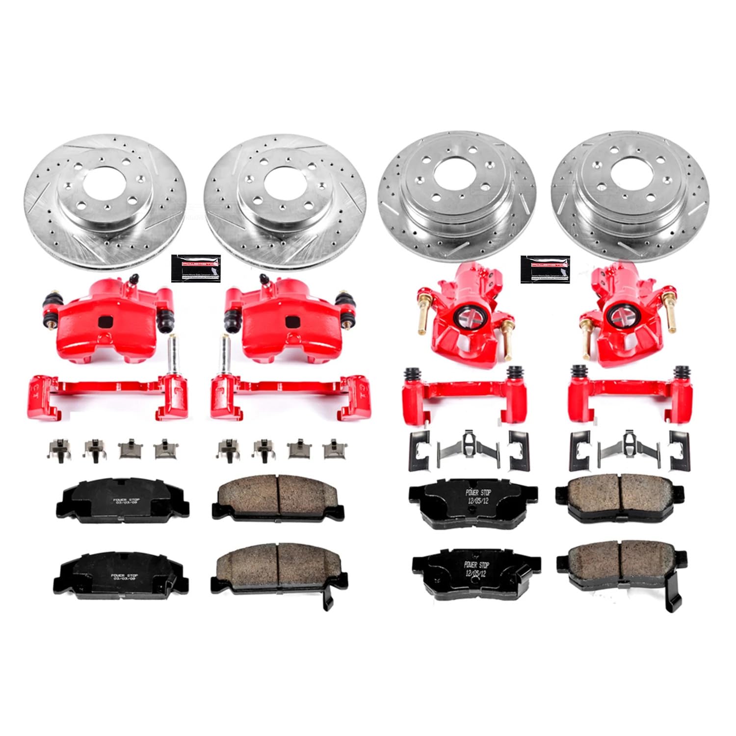 Power Stop 1-Click Performance Brake Kit with Caliper For Honda Civic KC700 1992-1995, Honda Civic del Sol 1993-1997 [Model Specific]